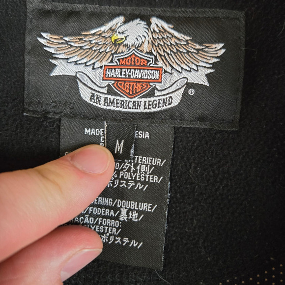 Harley Davidson Black Fleece Retro Harley Patch Full Zip Jacket Size Medium - Picture 7 of 9